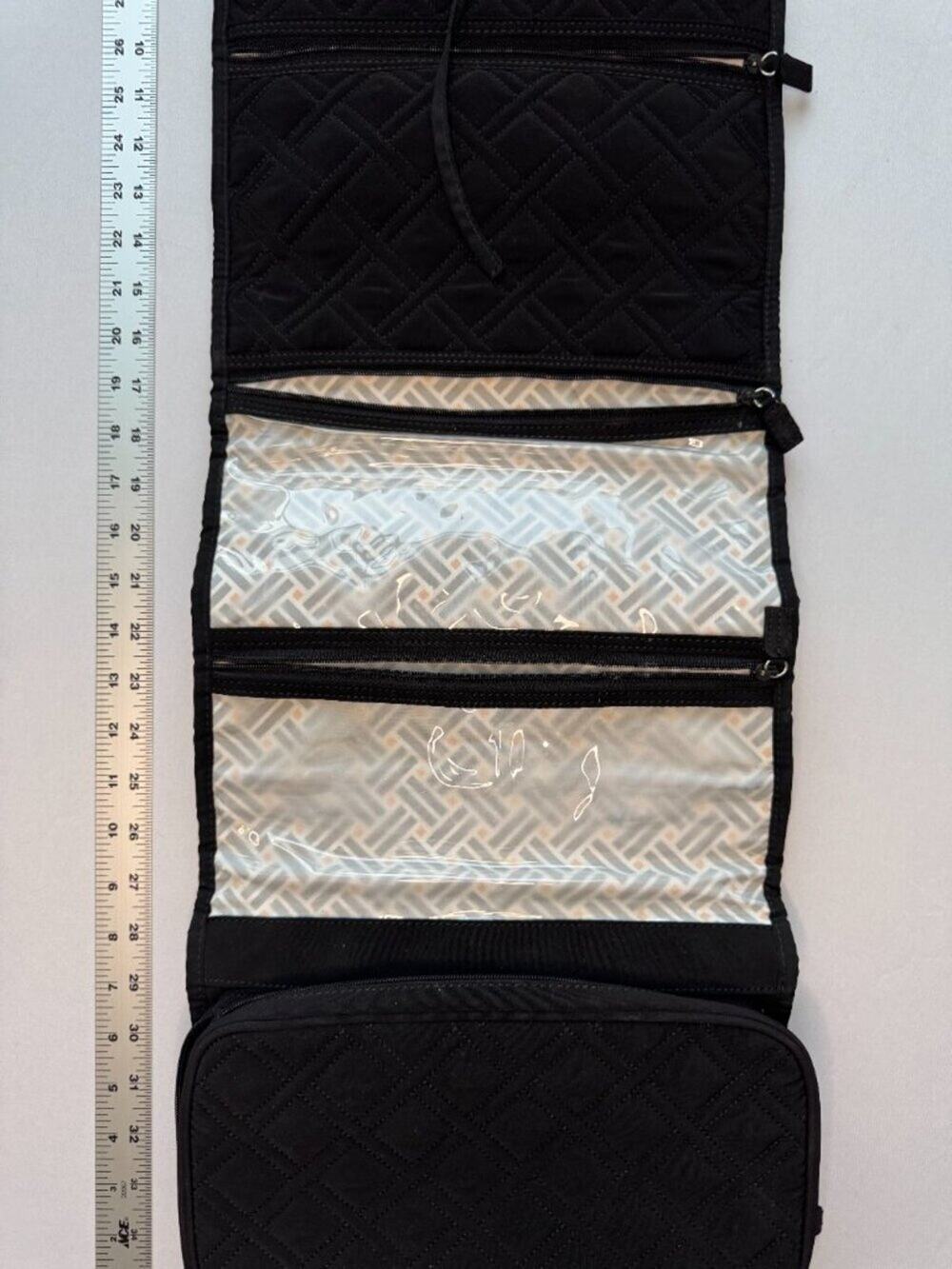 Vera Bradley Hanging Travel Organizer Classic Black Quilted Cosmetic Bag